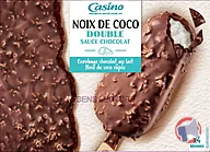 Rappel produit Maxi bâtonnets noix de coco double sauce chocolat enrobage chocolat au lait noix de coco râpée x4 298g/360ml CASINO (photo numéro 1)
