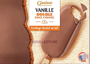 Rappel produit Maxi bâtonnets vanille double sauce caramel enrobage chocolat au lait x4 340g / 440ml Casino CASINO