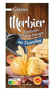 Rappel produit Morbier AOP en tranches 250g Casino CASINO