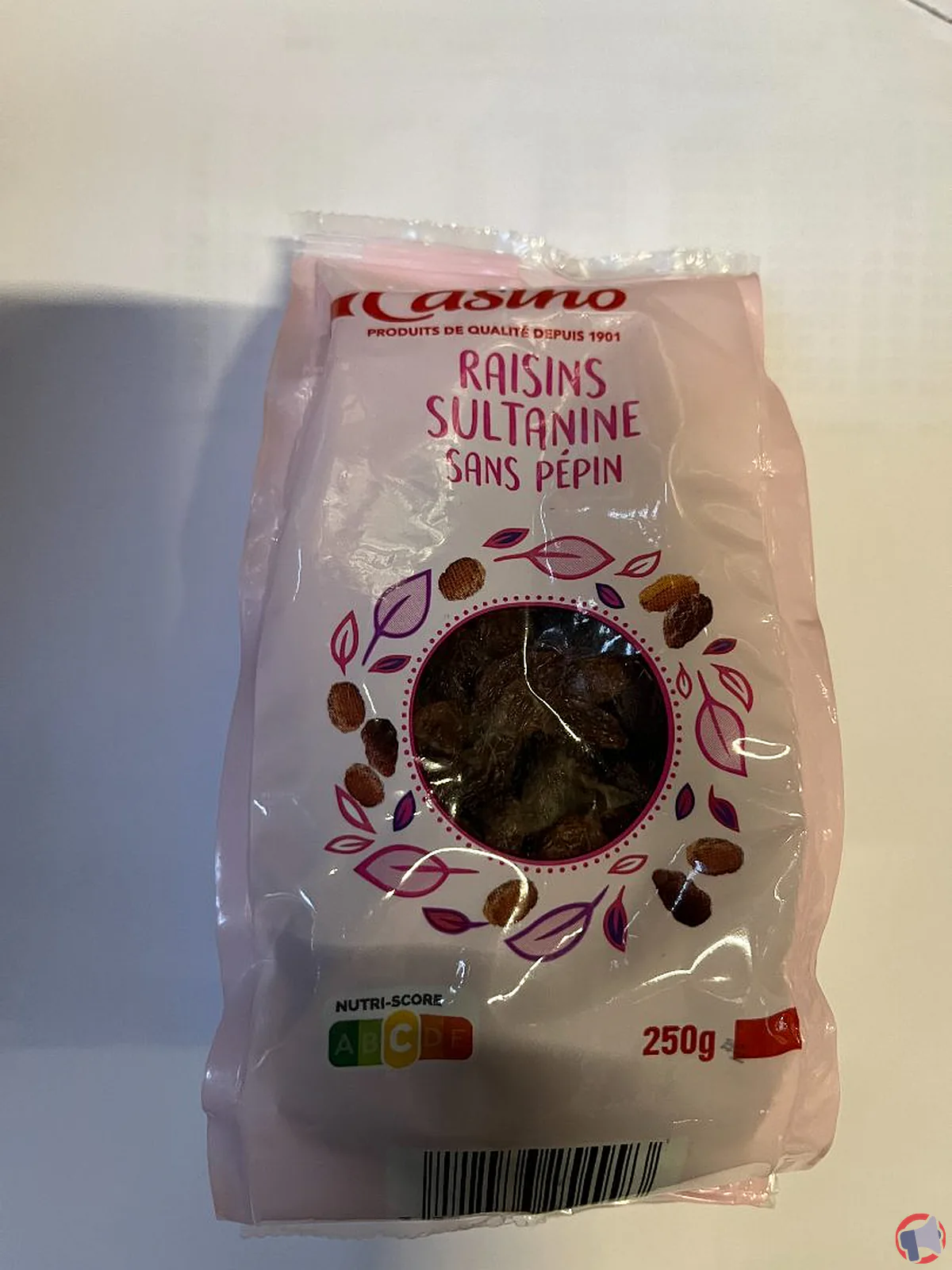 Rappel de produit : raisins sultanine sans pépin de la marque Casino