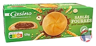 Rappel produit CASINO Sablés fourrés goût cacao noisette 125g CASINO