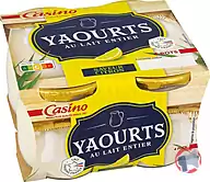 Rappel produit Yaourts au lait entier saveur Citron 4x125g Casino Casino (photo numéro 1)