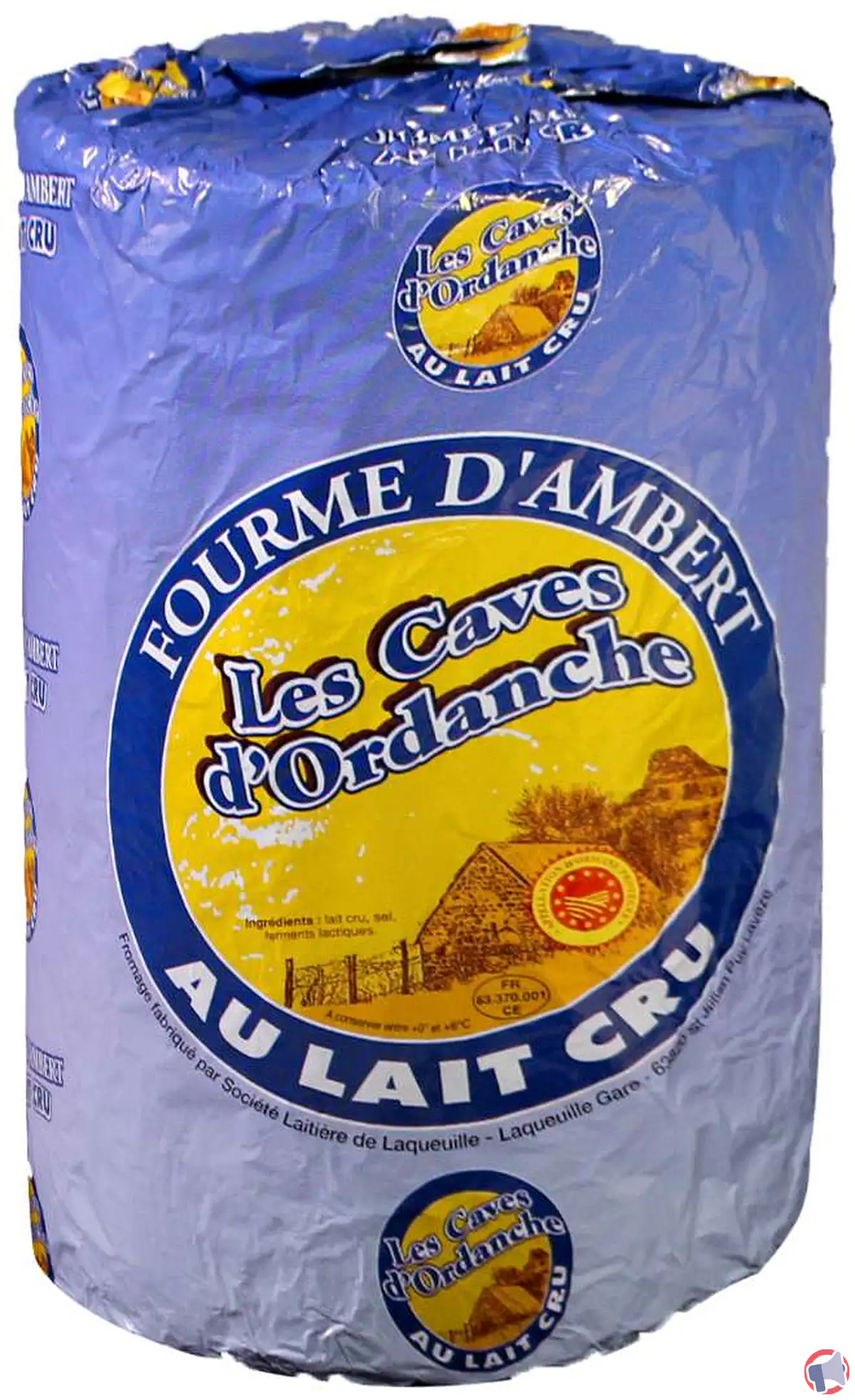 Rappel de produit : Fourme d'Ambert au lait cru de la marque Les Caves d'Ordanche