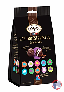 Rappel produit LES IRRESISTIBLES GUIMAUVE NOIR ECLATS DE FEVES DE CACAO 180g CEMOI