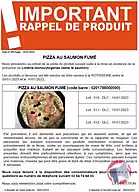Rappel produit PIZZA AU SAUMON FUMÉ Centre E.Leclerc Blois (photo numéro 2)