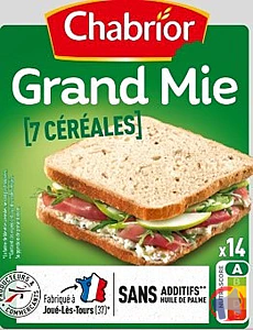 Rappel produit Grand mie 7 céréales CHABRIOR