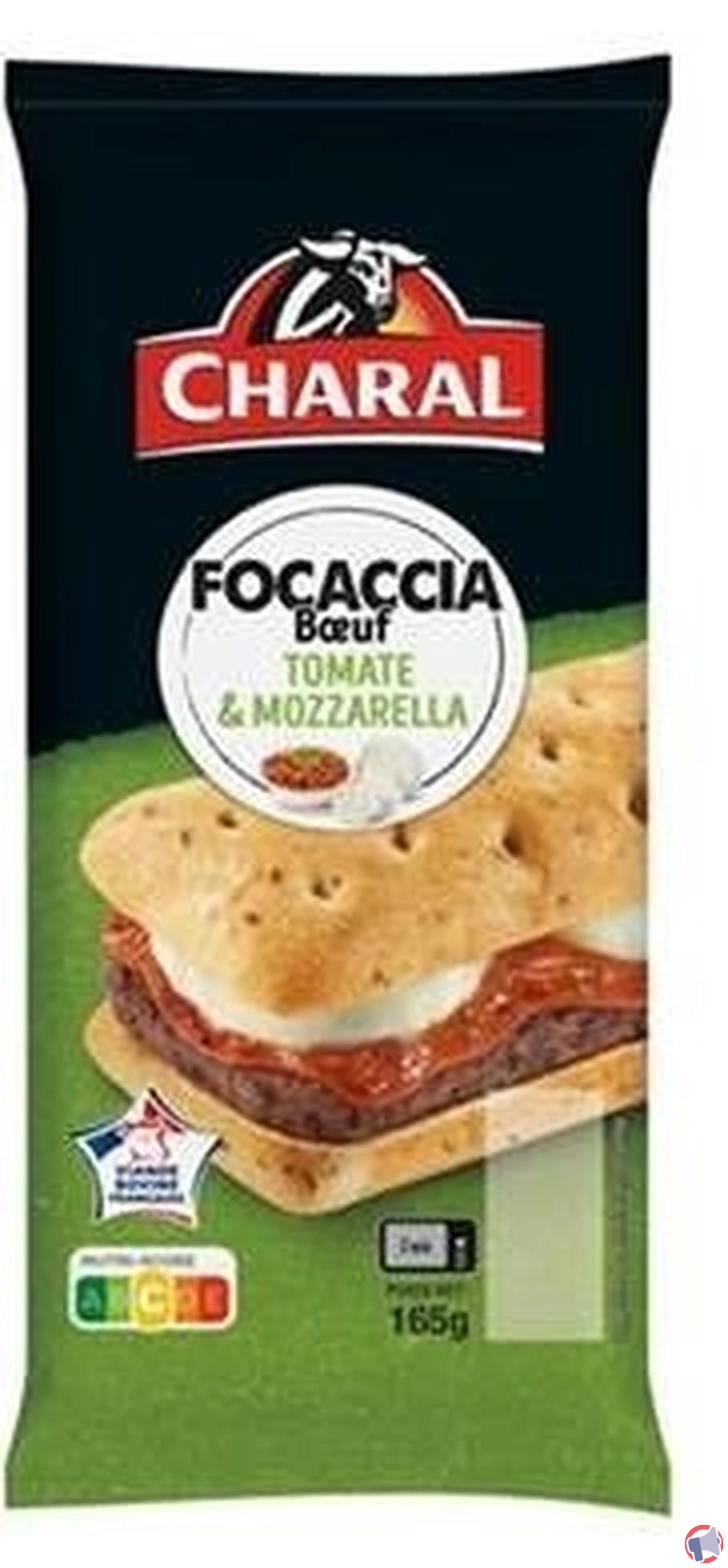Rappel produit : Focaccia Boeuf, Tomate, Mozzarella de la marque Charal