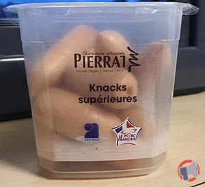 Rappel produit Knacks supérieures 160g CHARCUTERIE PIERRAT