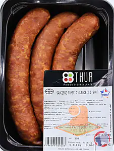 Rappel produit Saucisse d'Alsace fumée cuite Charcuterie de la Thur
