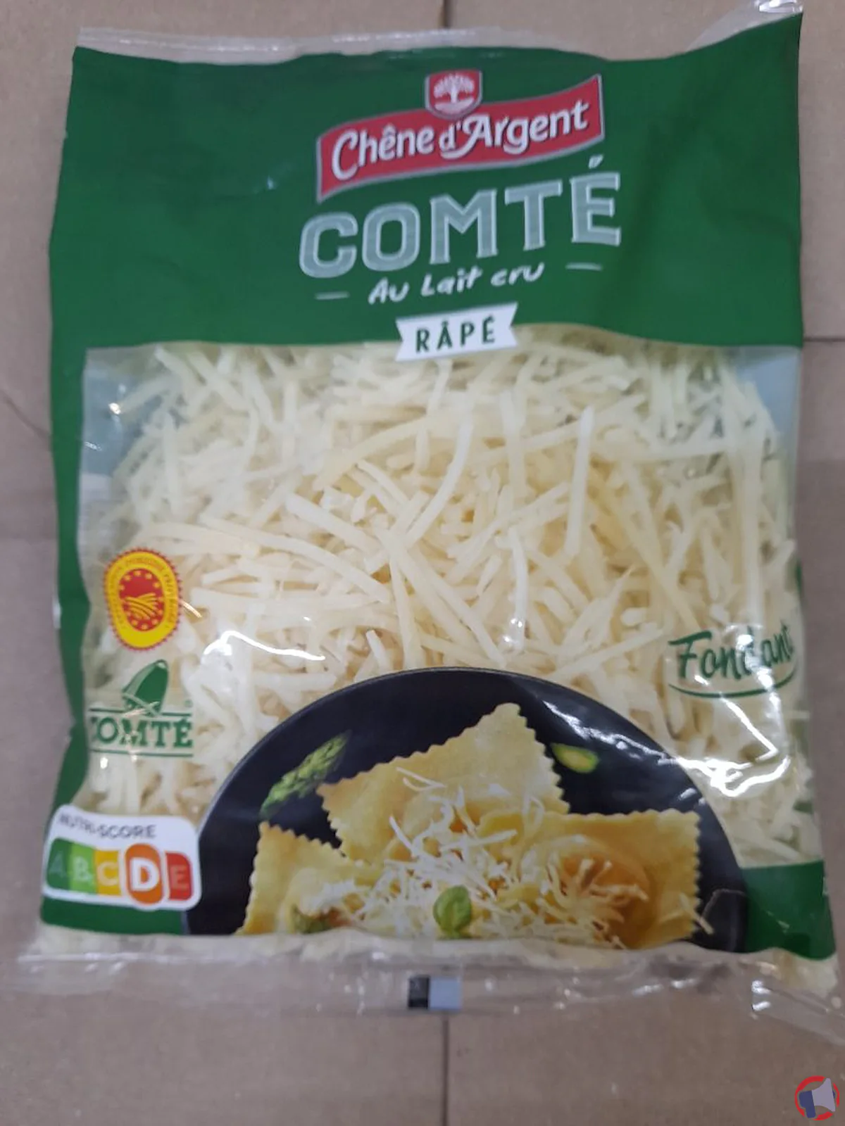Rappel produit : Comté râpé AOP 150g de la marque Chêne d'Argent