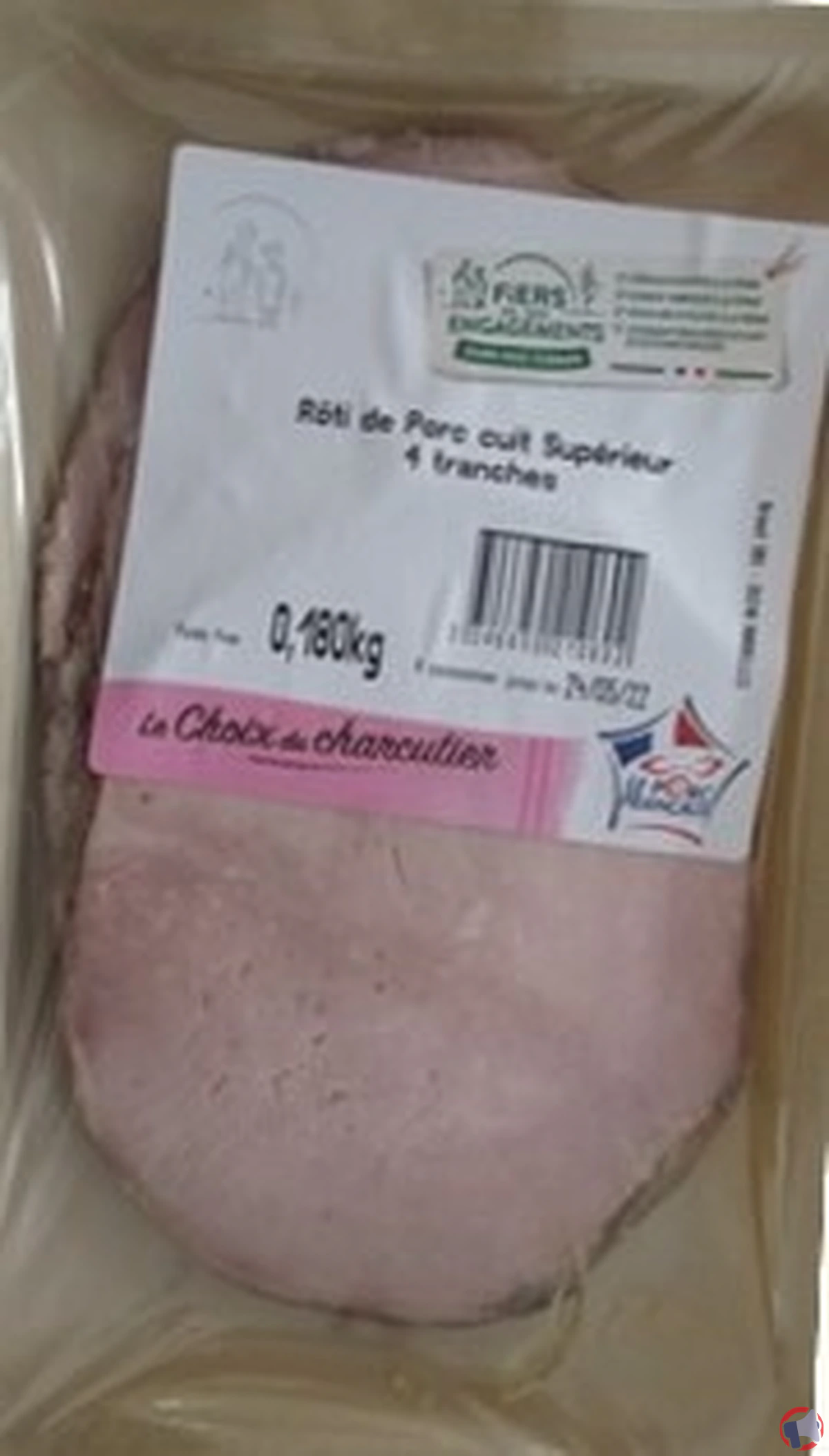 Rappel de produit : rôti de porc cuit de la marque Le Choix du Charcutier