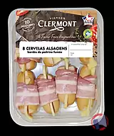 Rappel produit 8 cervelas alsaciens bardés de poitrine fumée CLERMONT (photo numéro 1)