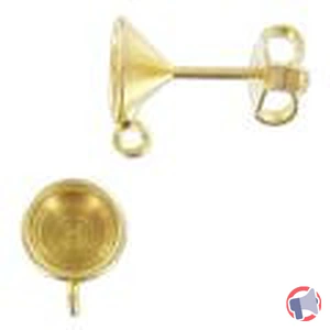 Rappel produit Clous d'oreilles porte-cabochon 1028/1088 6 mm avec anneau