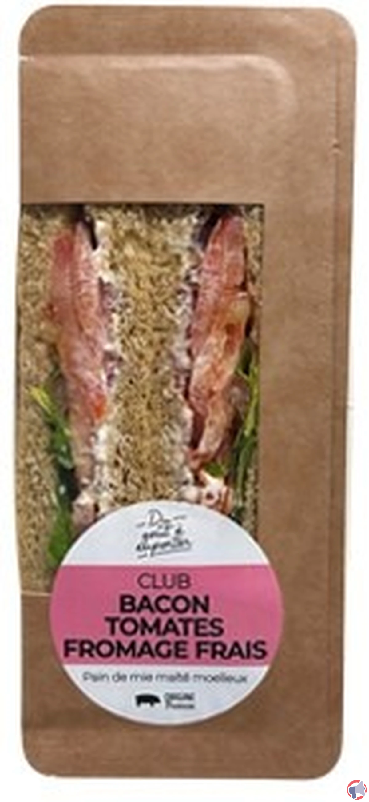Rappel du club bacon, tomate, fromage frais