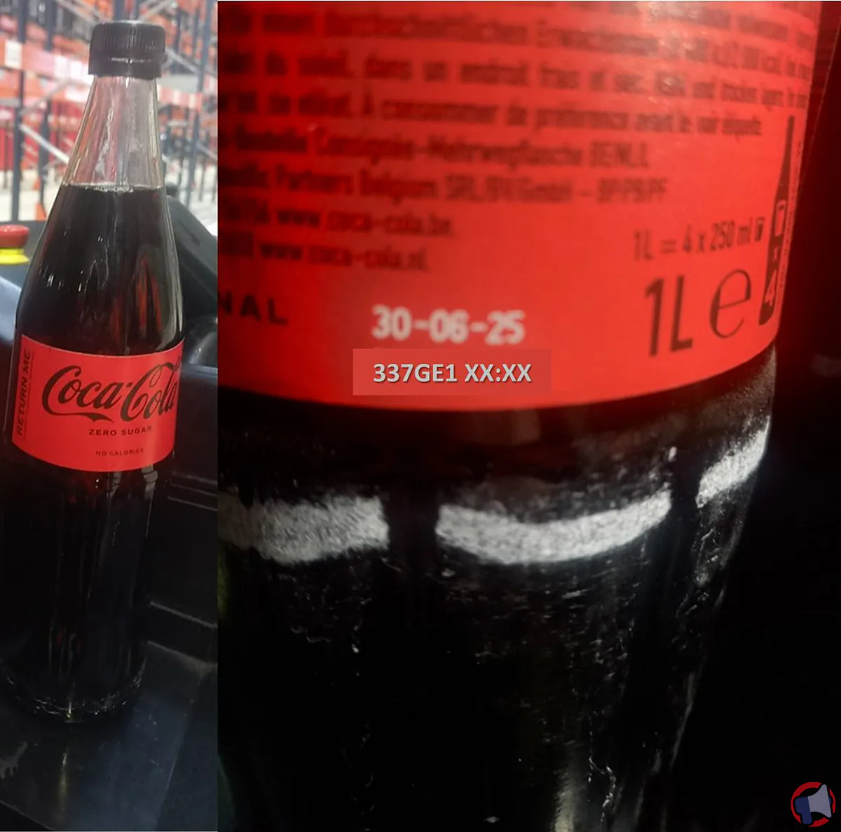 Rappel produit : Coca-Cola sans sucres en bouteille consignée de 1L