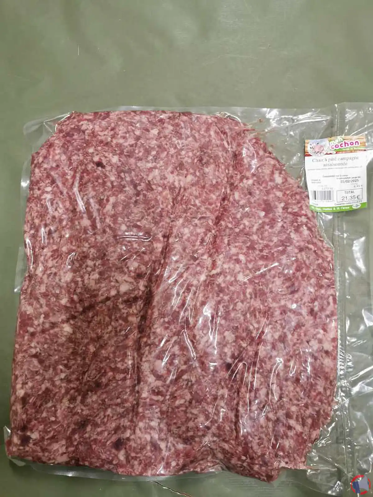 Rappel de produit : chair à pâté campagne assaisonnée de la marque Mon Cochon