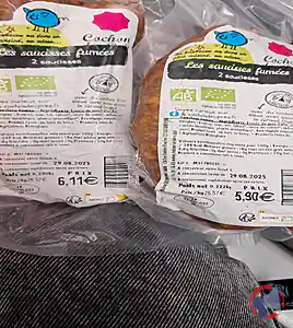 Rappel produit SAUCISSES FUMEES BIO X2 COCHON DES PRES