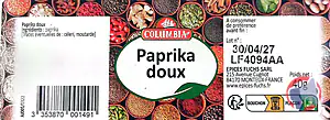 Rappel produit Paprika doux Columbia