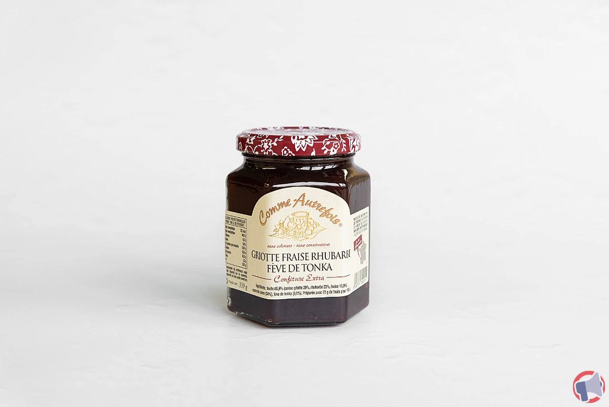 Rappel de produit : confiture 'Griotte Fraise Rhubarbe et Fève de Tonka' de la marque Comme Autrefois