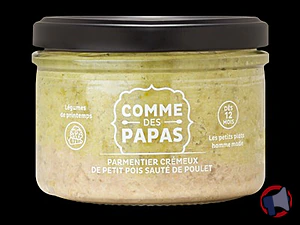 Rappel produit Parmentier petit pois poulet 12 mois Comme des Papas