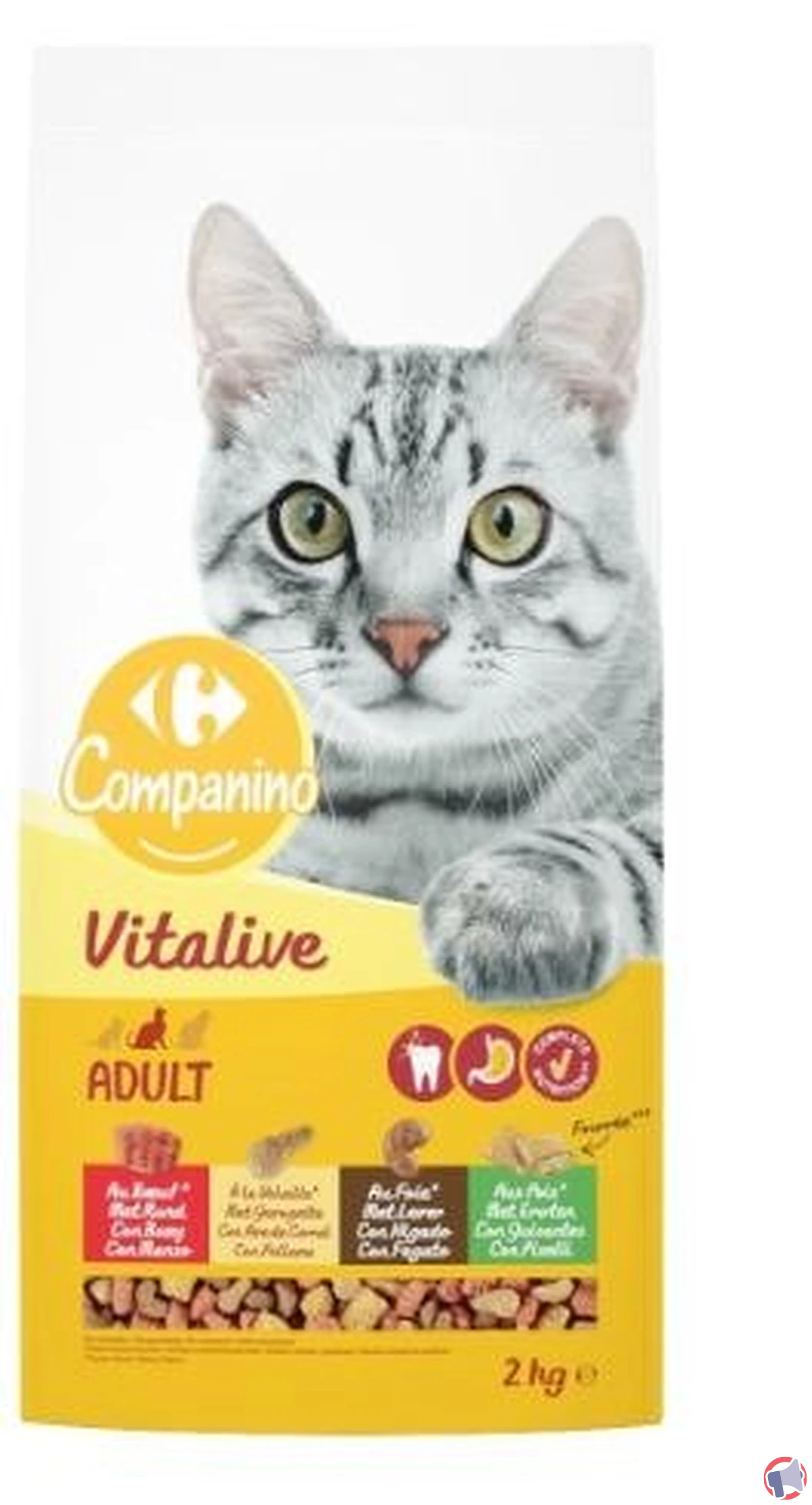 Rappel de croquettes pour chats Companino Vitalive en raison de la présence de salmonelles