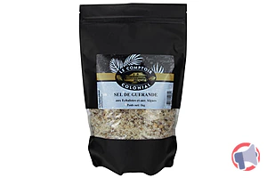 Rappel produit SEL DE GUERANDE AUX ALGUES ET A L' ECHALOTE Préparation à base de sel marin gris de table, d'échalote déshydratée et d'algues COMPTOIR COLONIAL