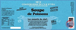 Rappel produit Soupe de poissons et crustacés Conserverie de l'Ile d'Yeu