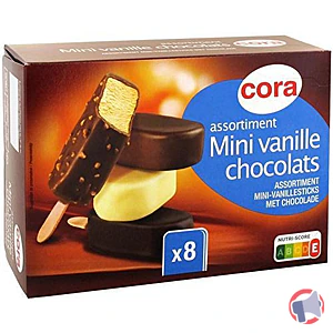 Rappel produit ASSORTIMENT MINI VANILLE CHOCOLATS x8 400 ml/287.5g CORA CORA