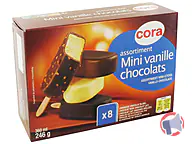 Rappel produit cora assortiment mini vanille chocolat x8 cora 246g