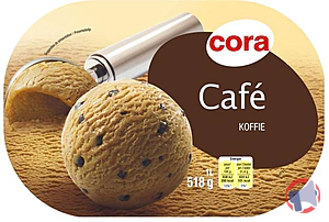 Rappel produit Bac crème glacée café 1L - 518 g cora
