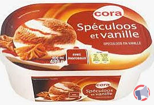 Rappel produit BAC CREME GLACEE SPECULOOS ET VANILLE 900 ml - 489 g CORA