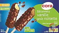 Rappel produit cora bâtonnets vanille goût noisette 12x60 mL cora