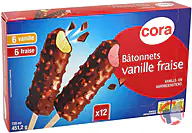 Rappel produit cora bâtonnets vanille/fraise 12x60 mL cora