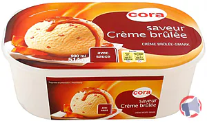 Rappel produit Crème glacée façon crème brûlée bac 900 mL cora cora