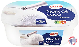Rappel produit Crème glacée noix de coco bac 1L cora
