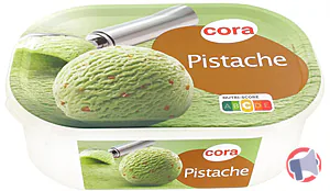 Rappel produit crème glacée pistache bac 1L cora cora