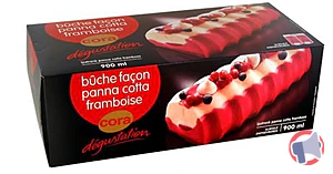 Rappel produit BUCHE FACON PANNA COTTA FRAMBOISE 900 ml - 503 g cora dégustation