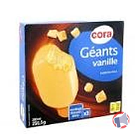 Rappel produit Géants vanille / chocolat blanc x3 360 ml – 250.5 g CORA (photo numéro 1)