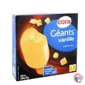 Rappel produit Géants vanille / chocolat blanc x3 360 ml – 250.5 g CORA