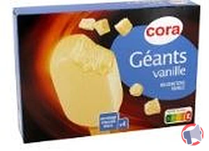 Rappel produit Géants vanille / chocolat blanc x4 440 ml – 308 g CORA
