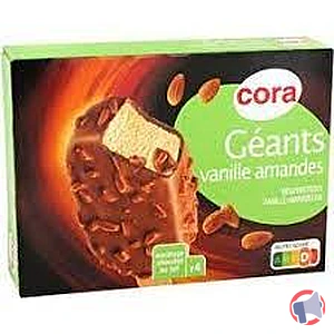 Rappel produit GEANTS VANILLE CHOCOLAT AU LAIT AMANDES x4 440 mL/314 g CORA CORA