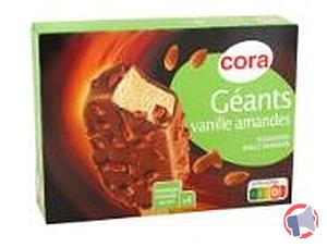 Rappel produit Géants vanille / chocolat lait amandes x4 440 ml – 314 g CORA