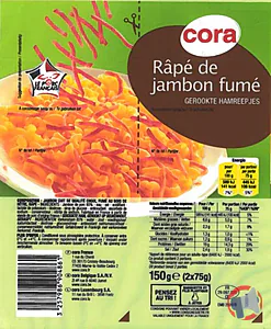 Rappel produit Râpé de jambon fumé 150g CORA cora