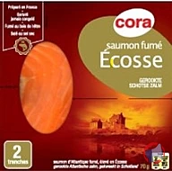 Rappel produit cora Saumon fumé d'Ecosse 2 tranches 70g cora