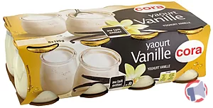 Rappel produit yaourt lait entier saveur vanille 8x125g cora