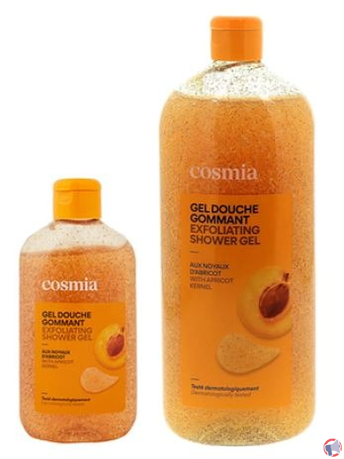 Rappel de produit : gel douche gommant Cosmia aux noyaux d'abricots