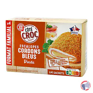 Rappel produit ESCALOPES CORDONS BLEUS DINDE 400G CÔTÉ CROC