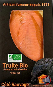 Rappel produit truite bio fumée fumé au bois de chêne COTE SAUVAGE