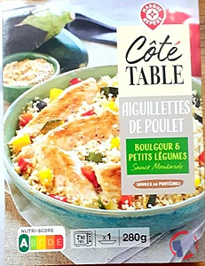 Rappel produit AIGUILLETTES DE POULET BOULGOUR ET PETITS LEGUMES 280G COTE TABLE