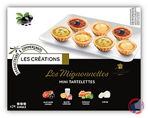 Rappel produit Les Mignonettes - 24 mini tartelettes 300g - surgelé LES CREATIONS